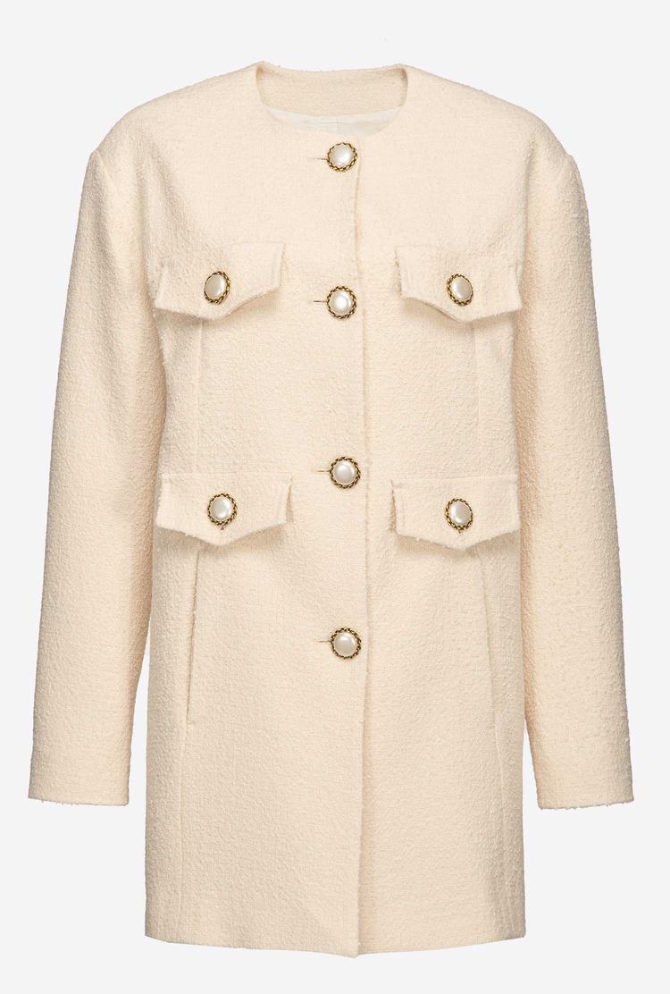 Beige Women's Pinko Basketweave Bouclé Coats | Ireland-32951769