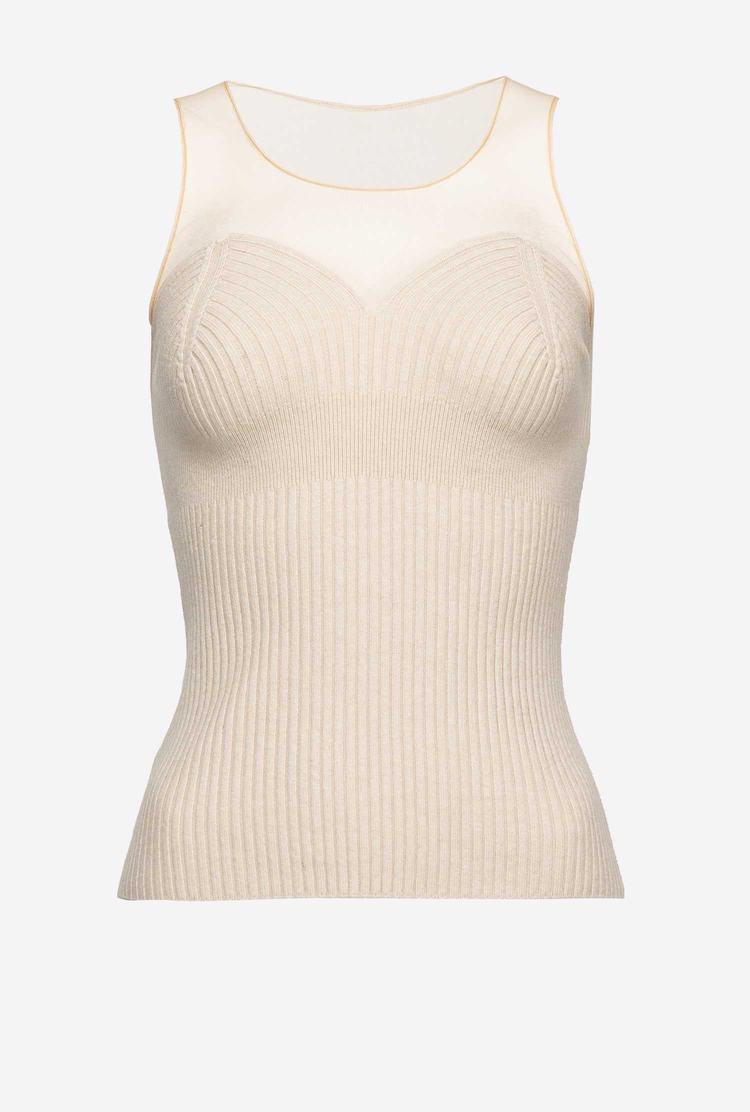 Beige Women's Pinko Bustier Bandeau | Ireland-39164289