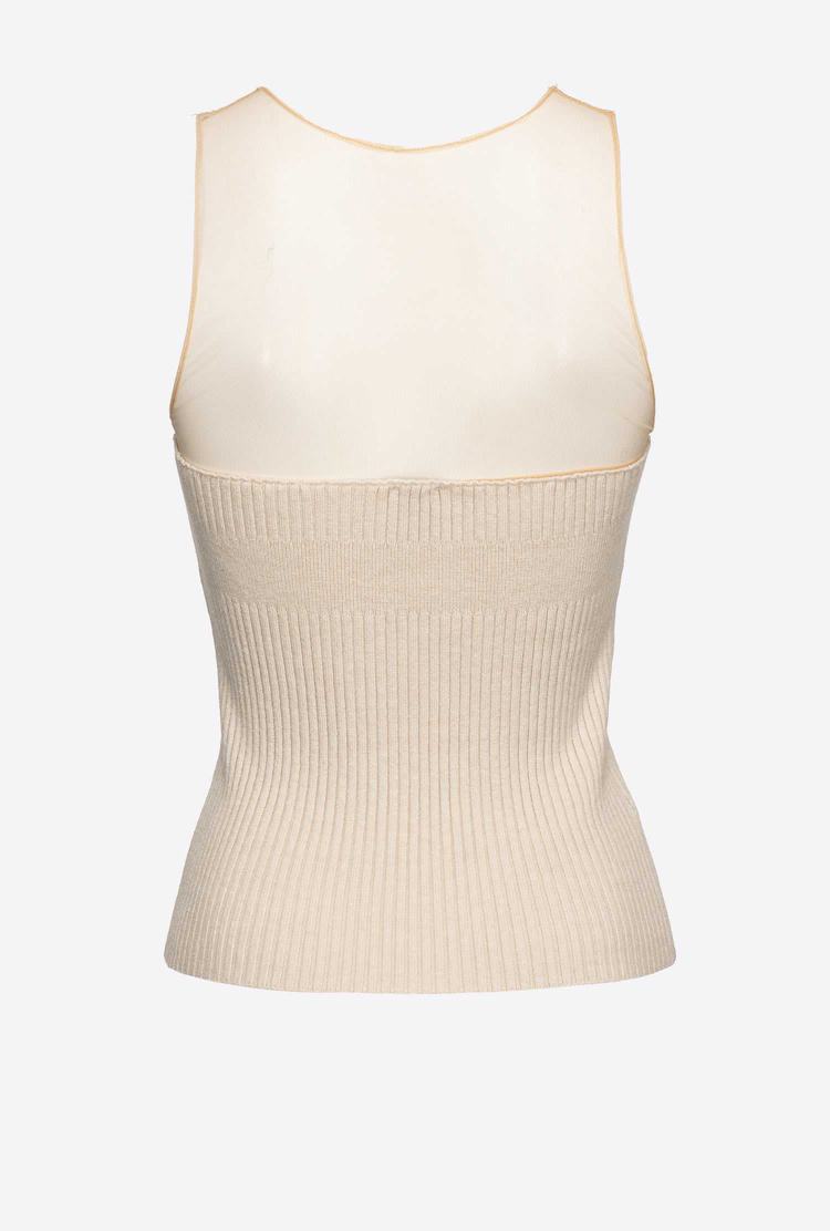 Beige Women's Pinko Bustier Bandeau | Ireland-39164289