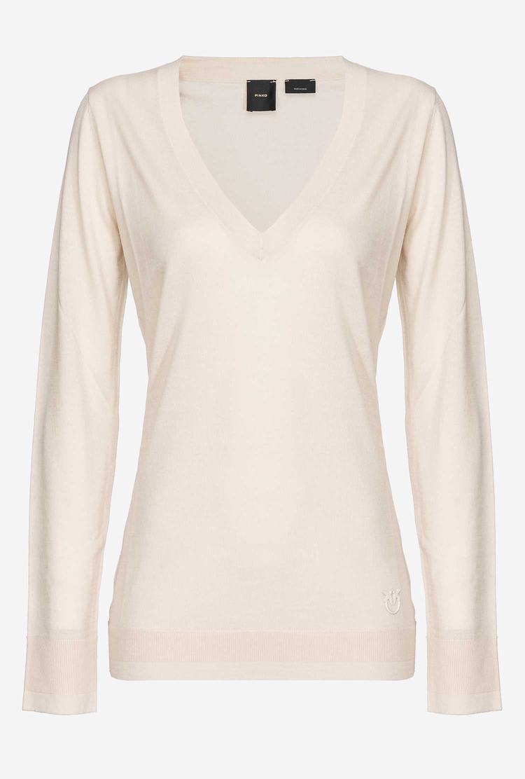 Beige Women's Pinko Colour-block Sweaters | Ireland-82069579