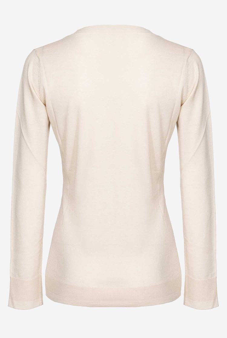 Beige Women's Pinko Colour-block Sweaters | Ireland-82069579