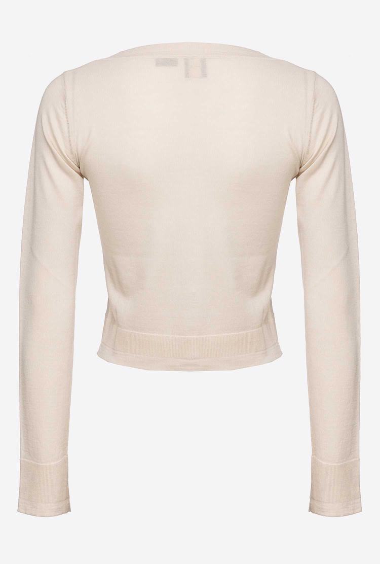 Beige Women's Pinko Cropped Colour-block Cardigan | Ireland-67139529