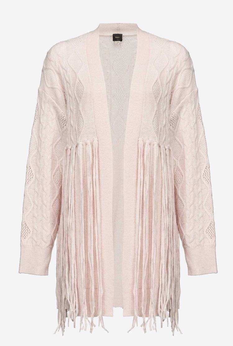 Beige Women's Pinko Fringing Cardigan | Ireland-42835969