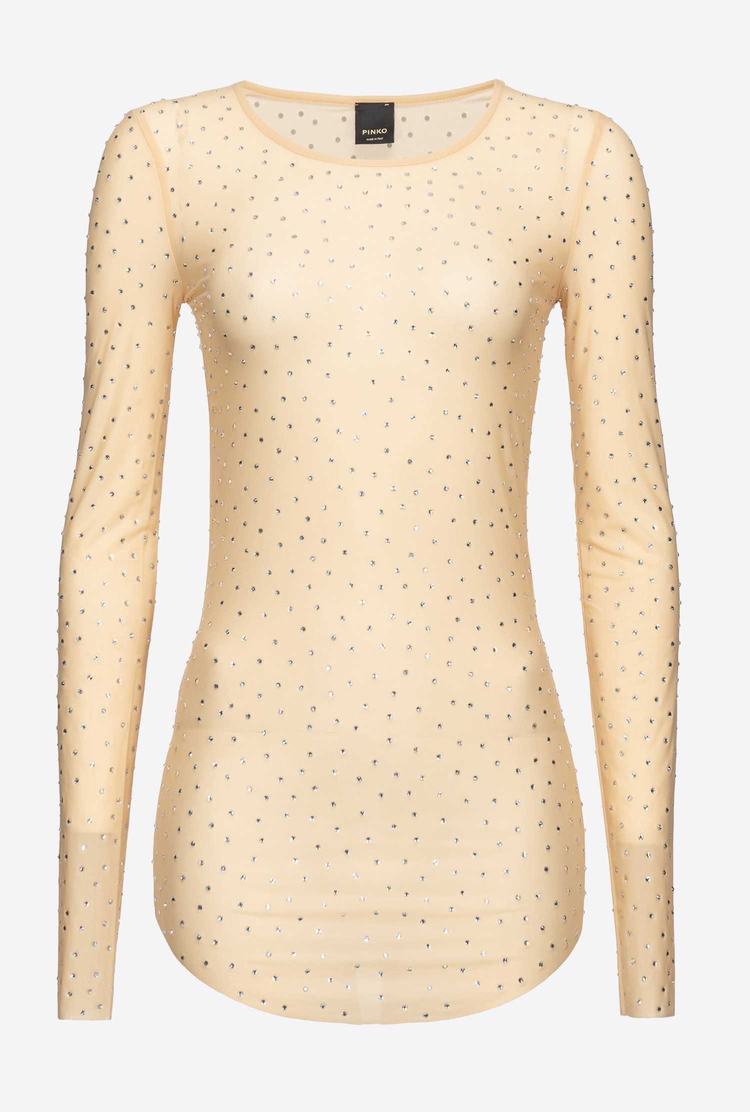 Beige Women's Pinko Fully Rhinestoned Lingerie | Ireland-90465719