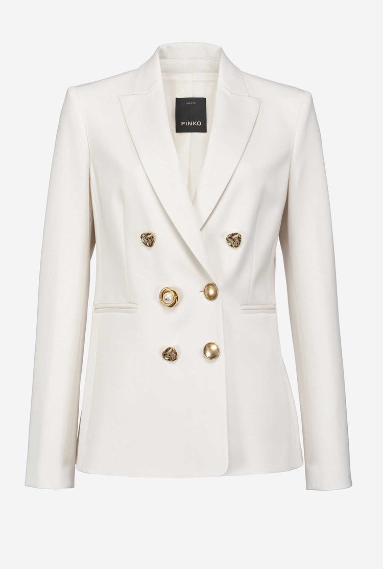 Beige Women's Pinko Jewel Buttons Blazers | Ireland-70456199