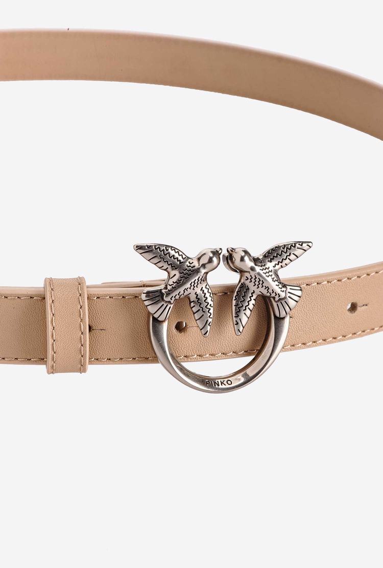 Beige Women's Pinko Love Birds Thin Leather Belts | Ireland-48510679