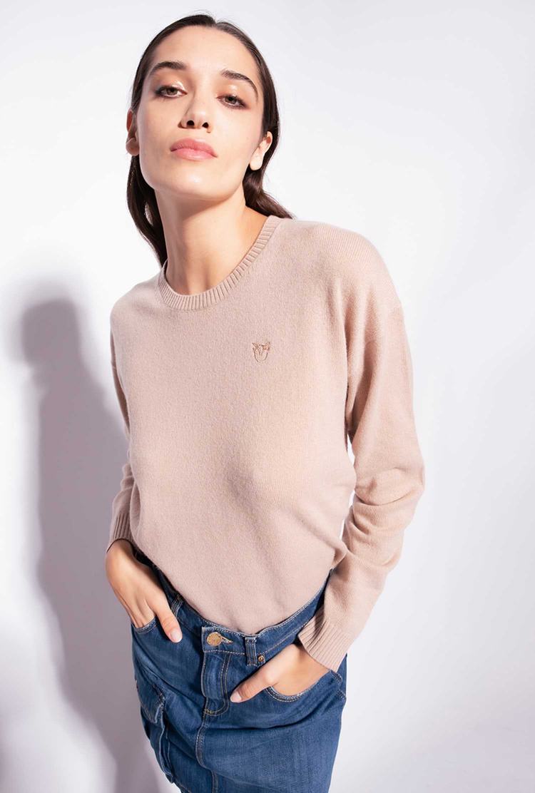 Beige Women's Pinko Pure Cashmere Pullover | Ireland-07938519