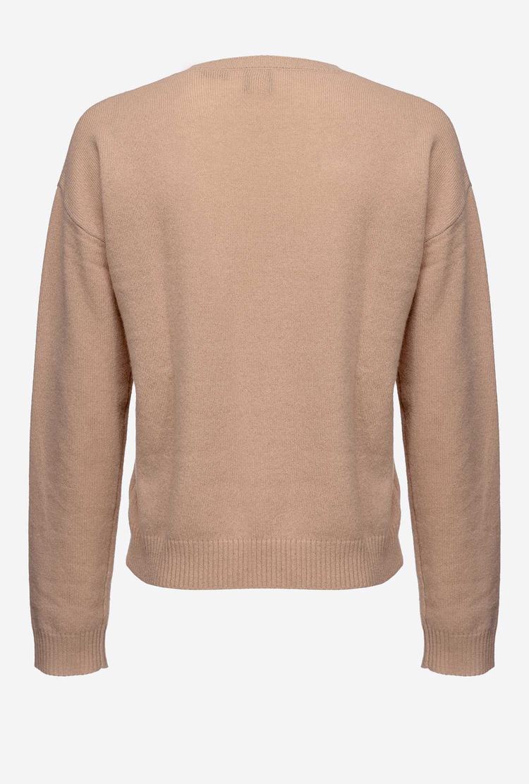 Beige Women's Pinko Pure Cashmere Pullover | Ireland-07938519