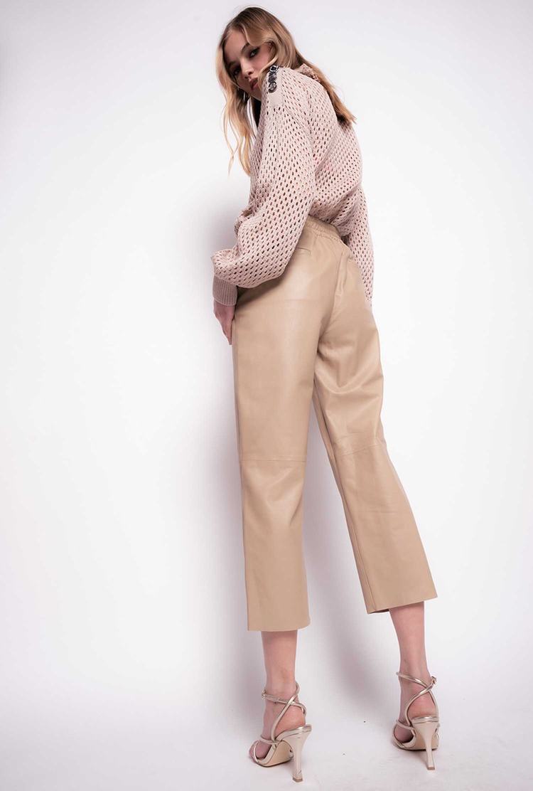 Beige Women's Pinko Ultralight Leather Pants | Ireland-42096159