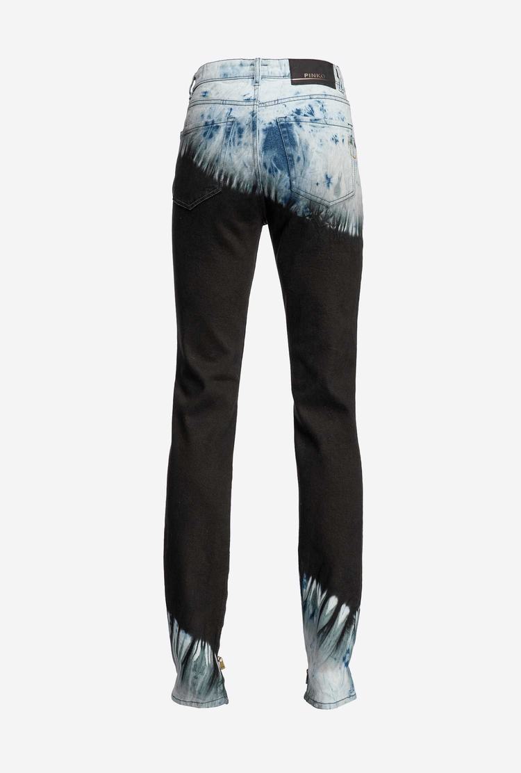 Black/Blue/Grey Women's Pinko Skinny Tie-dye Jeans | Ireland-85063219