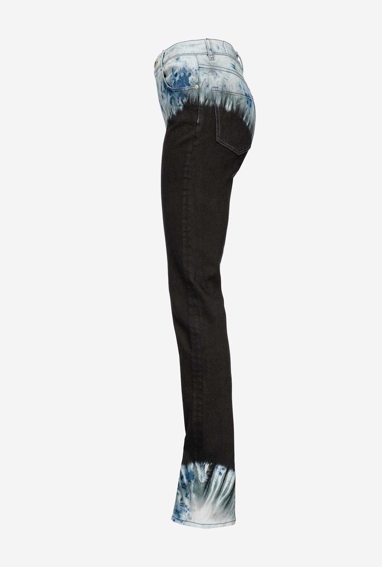 Black/Blue/Grey Women's Pinko Skinny Tie-dye Jeans | Ireland-85063219