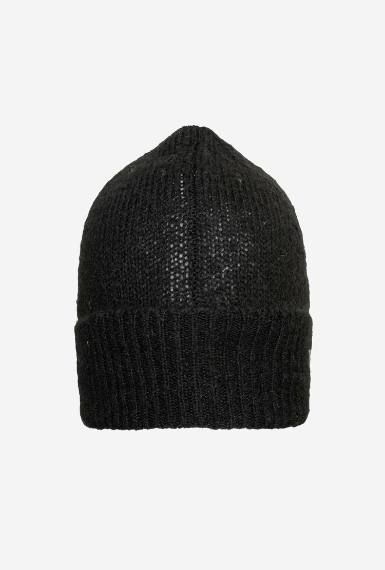 Black/Cream Women's Pinko Alpaca-blend Beanie | Ireland-09372659