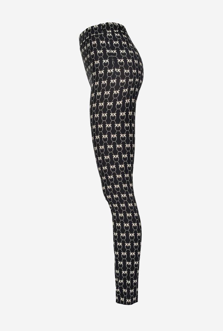 Black/Cream Women's Pinko Monogram Pants | Ireland-83529609