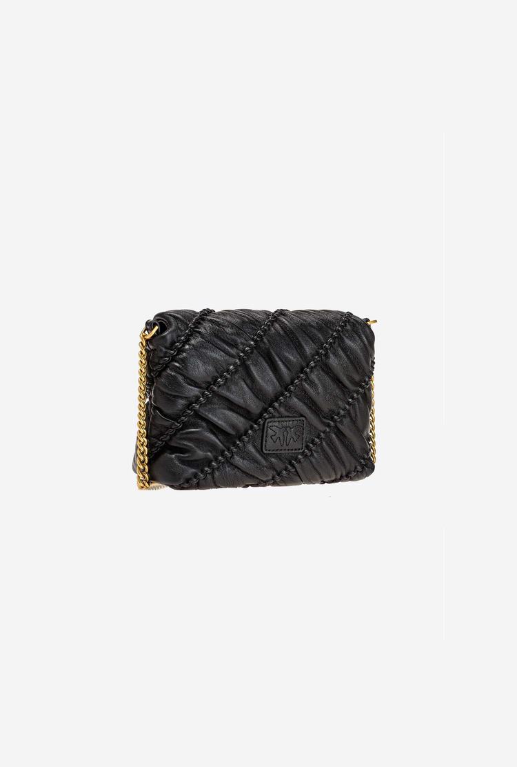 Black Gold Women's Pinko Baby Love Bag Puff Ruffle Crossbody Bags | Ireland-63594719