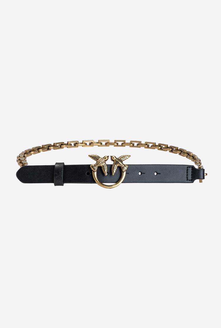 Black Gold Women\'s Pinko Chain Belts | Ireland-59468209