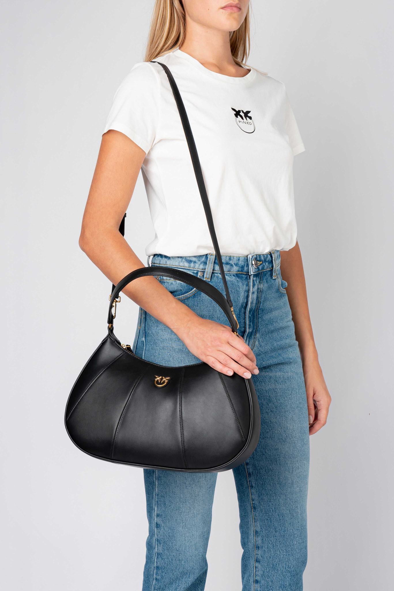 Black Gold Women's Pinko Classic Half Moon Bag Simply Shoulder Bags | Ireland-02739419