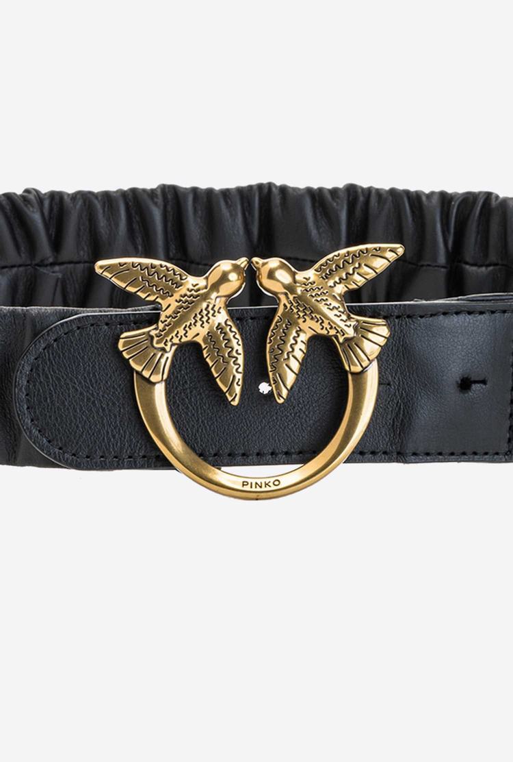 Black Gold Women's Pinko Gathered Love Birds Belts | Ireland-21538479