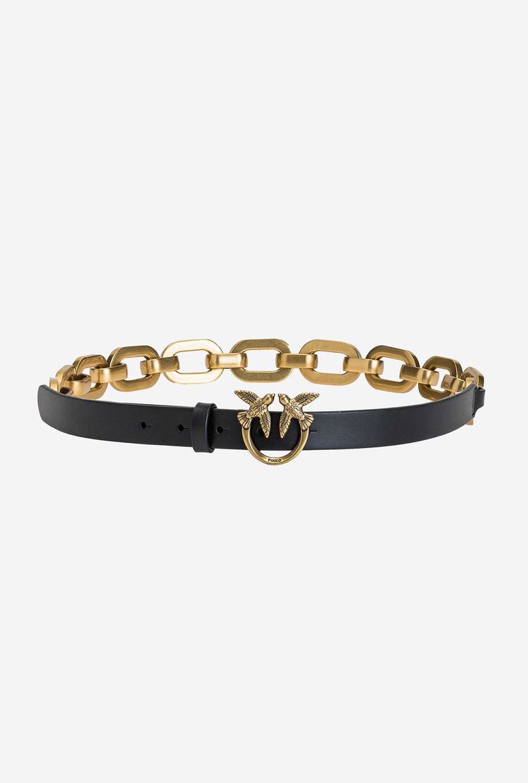 Black Gold Women\'s Pinko Large Chain Belts | Ireland-01327859