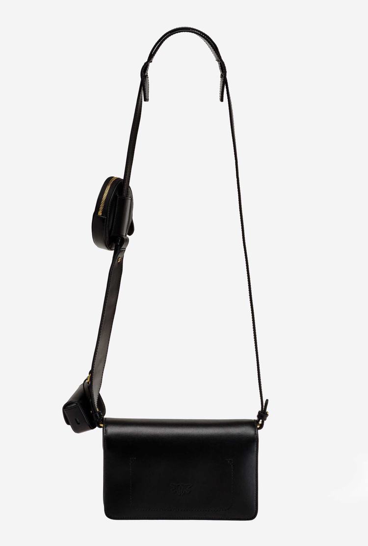 Black Gold Women's Pinko Letter Bag Minimal Pocket Crossbody Bags | Ireland-05792819