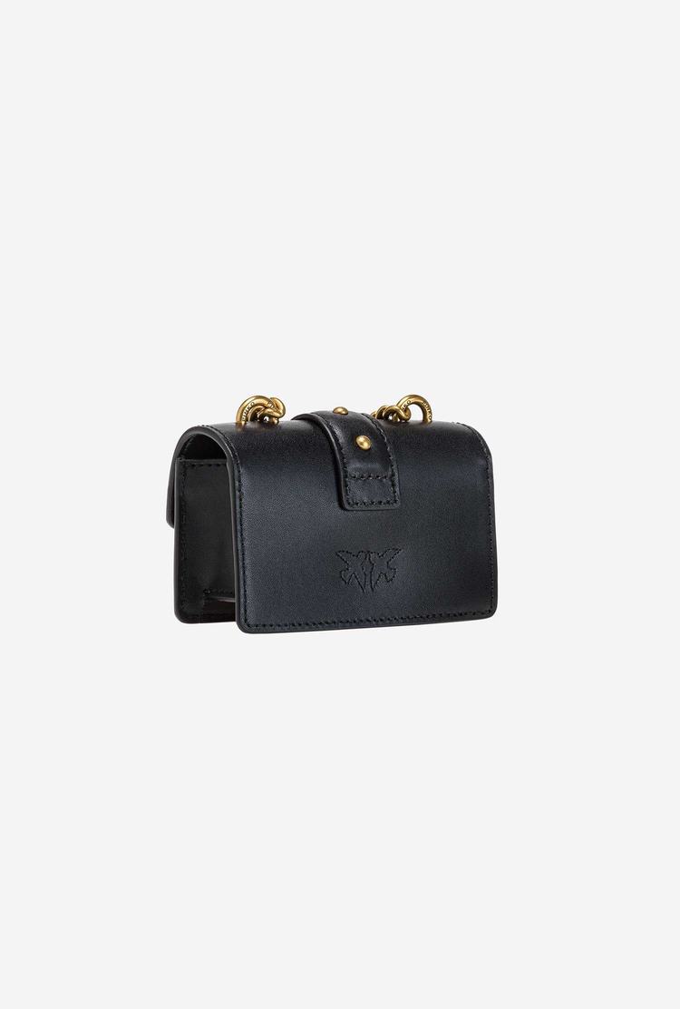 Black Gold Women's Pinko Micro Love Bag Icon Simply Mini Bag | Ireland-04791529