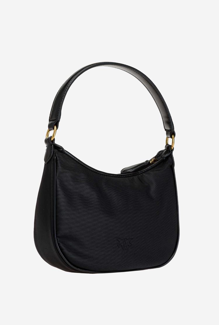 Black Gold Women's Pinko Mini Half Moon Bag Recycled Shoulder Bags | Ireland-76851909