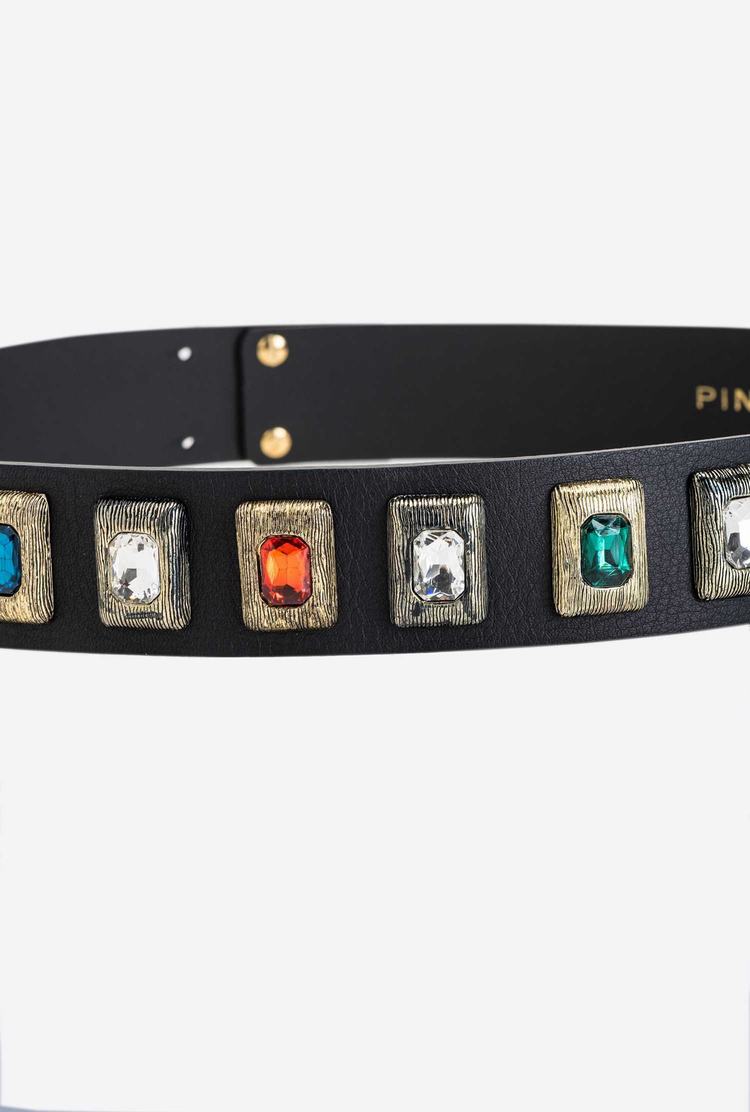 Black Gold Women's Pinko Multi-coloured Stones Belts | Ireland-06983419