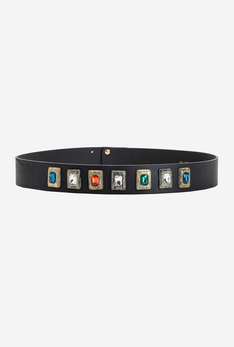 Black Gold Women\'s Pinko Multi-coloured Stones Belts | Ireland-06983419