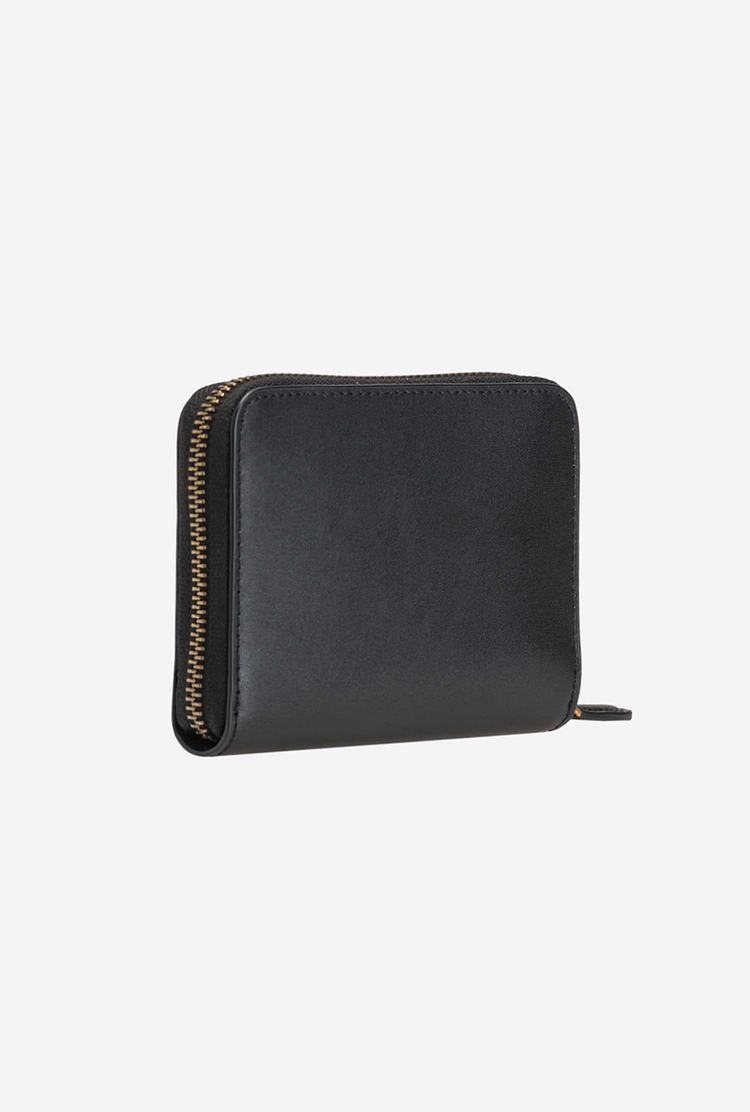 Black Gold Women's Pinko Small Zip-around Leather Wallets | Ireland-81259609