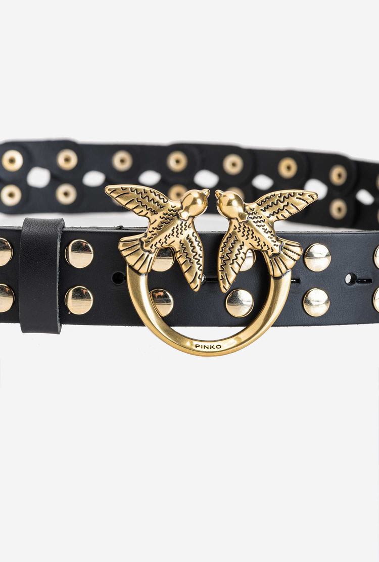 Black Gold Women's Pinko Studs Belts | Ireland-58792069