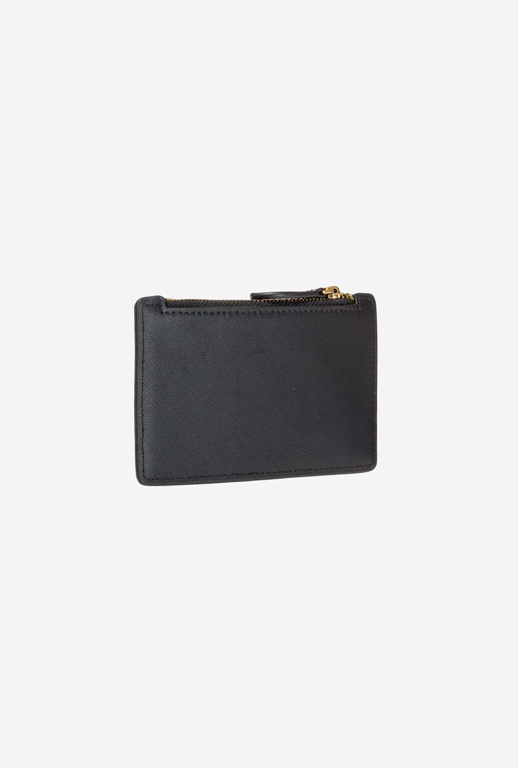 Black Gold Women's Pinko Zipped Card Holder Purses | Ireland-67425899