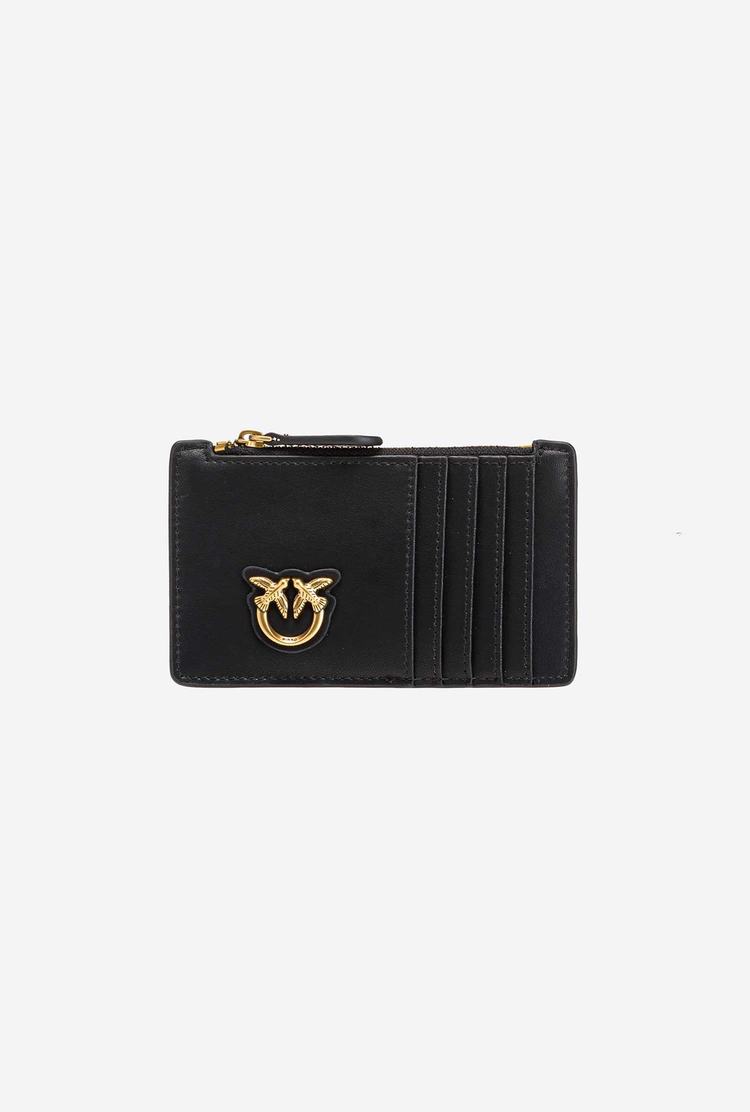 Black Gold Women\'s Pinko Zipped Card Holder Purses | Ireland-67425899