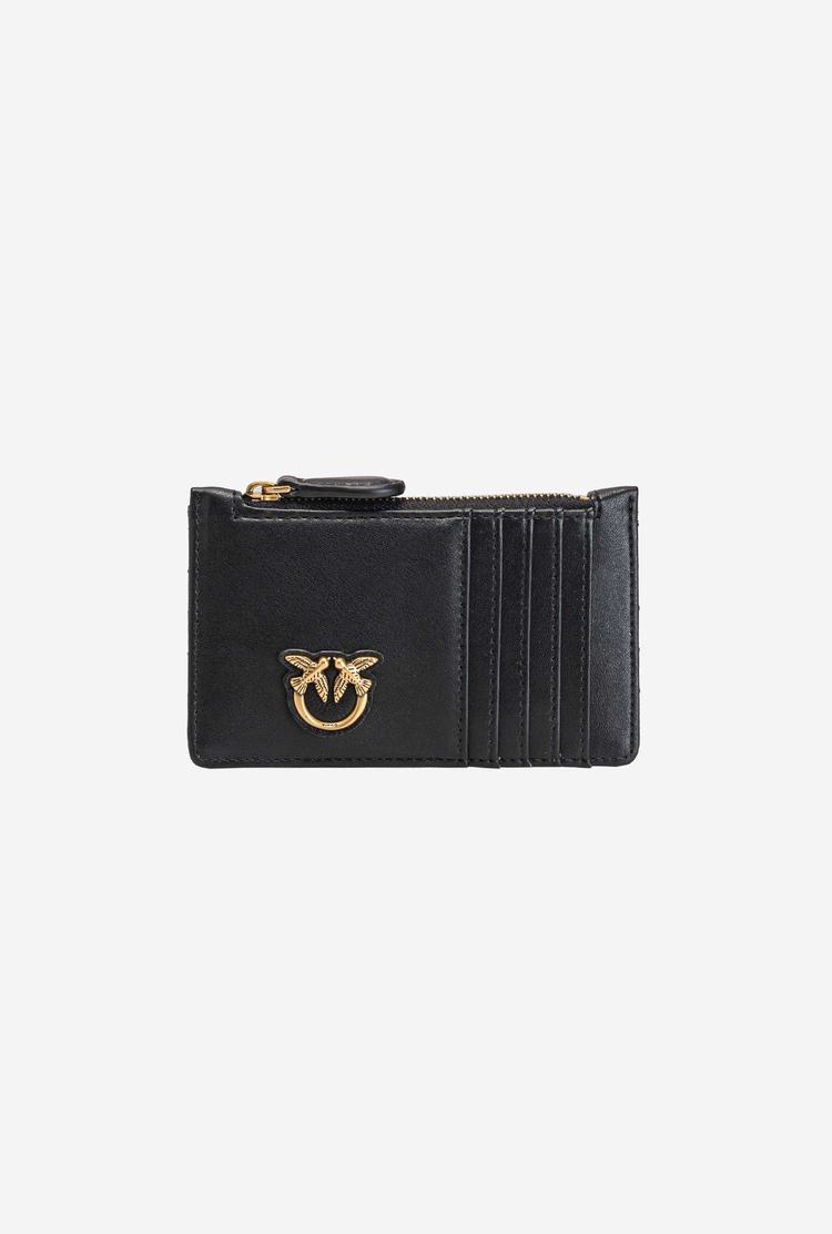 Black Gold Women\'s Pinko Zipped Card Holder Purses | Ireland-71480629