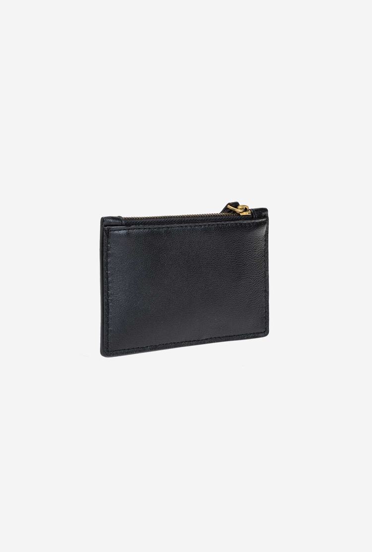 Black Gold Women's Pinko Zipped Card Holder Purses | Ireland-81975329