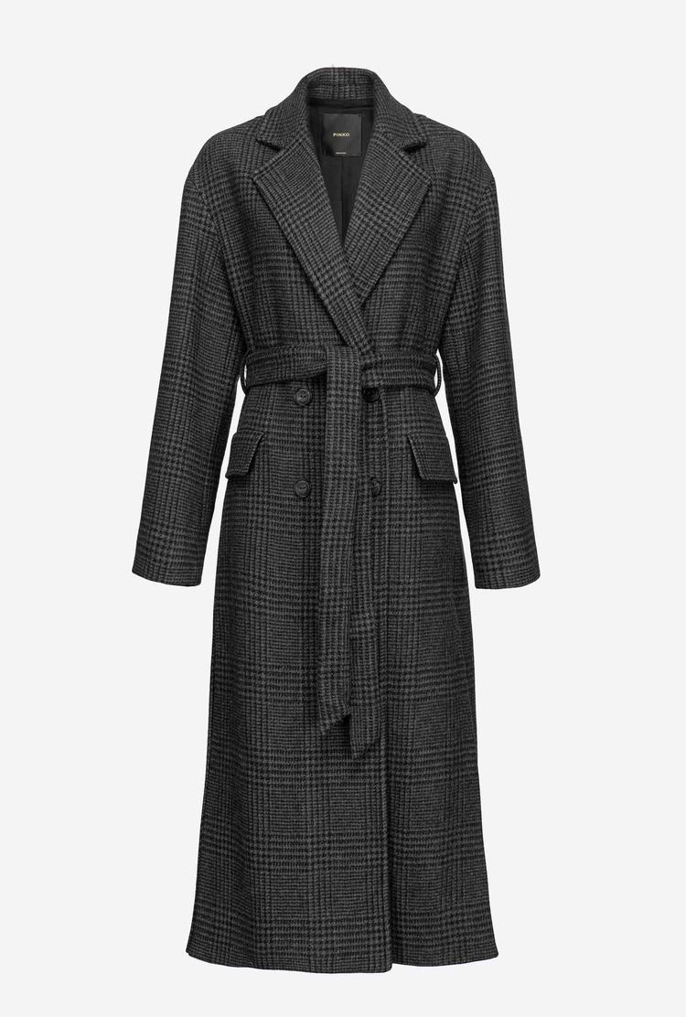 Black/Grey Women's Pinko Prince-of-wales Coats | Ireland-82740539