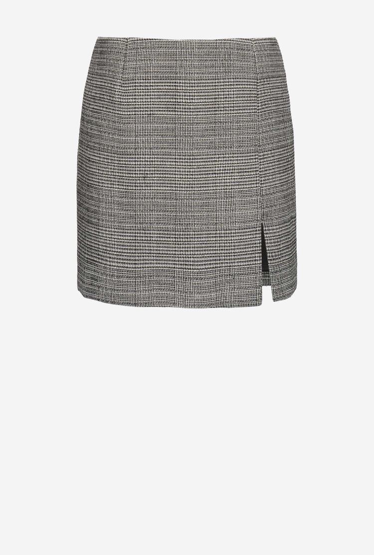 Black/Grey Women's Pinko Prince-of-wales Mini Skirts | Ireland-94281739