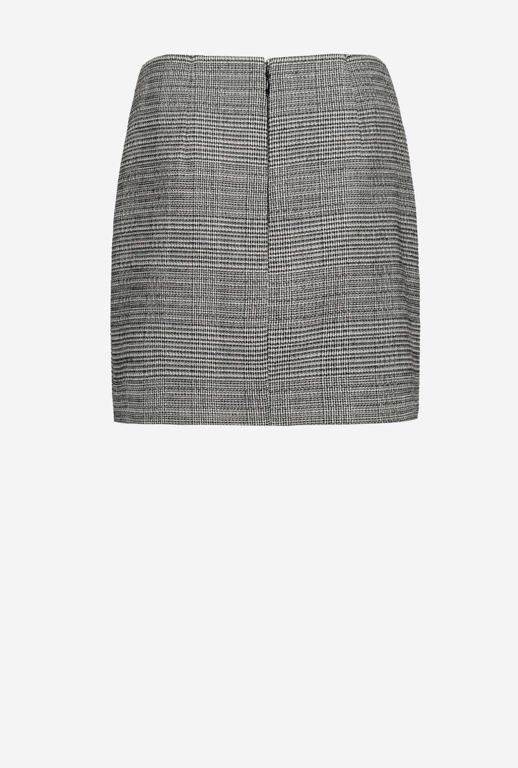 Black/Grey Women's Pinko Prince-of-wales Mini Skirts | Ireland-94281739