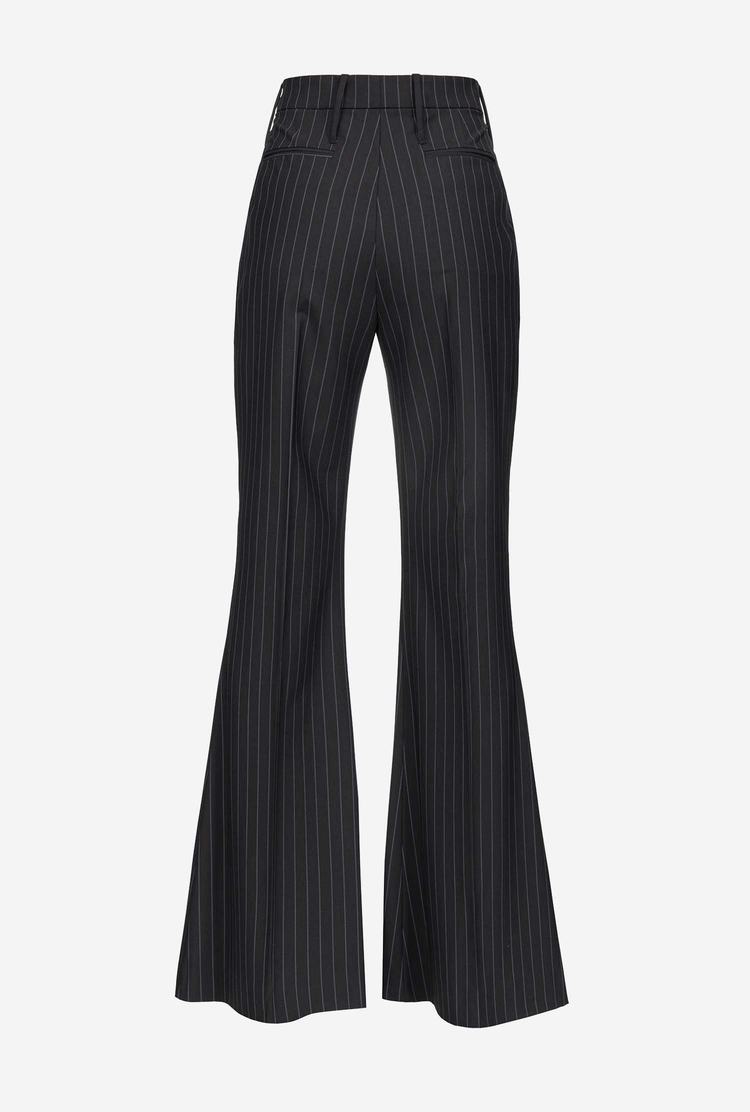 Black/Grey Women's Pinko Reimagine Pinstriped Pants | Ireland-65478219