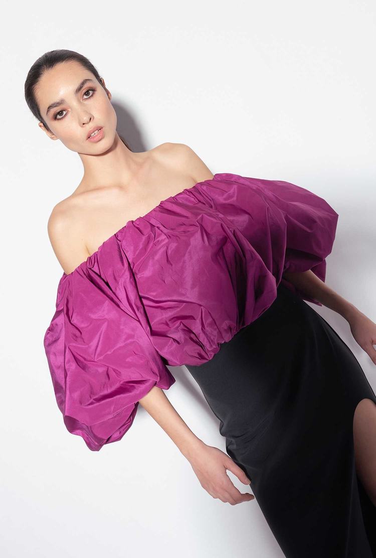 Black/Purple Women's Pinko Galleria Taffeta Dress | Ireland-98402769