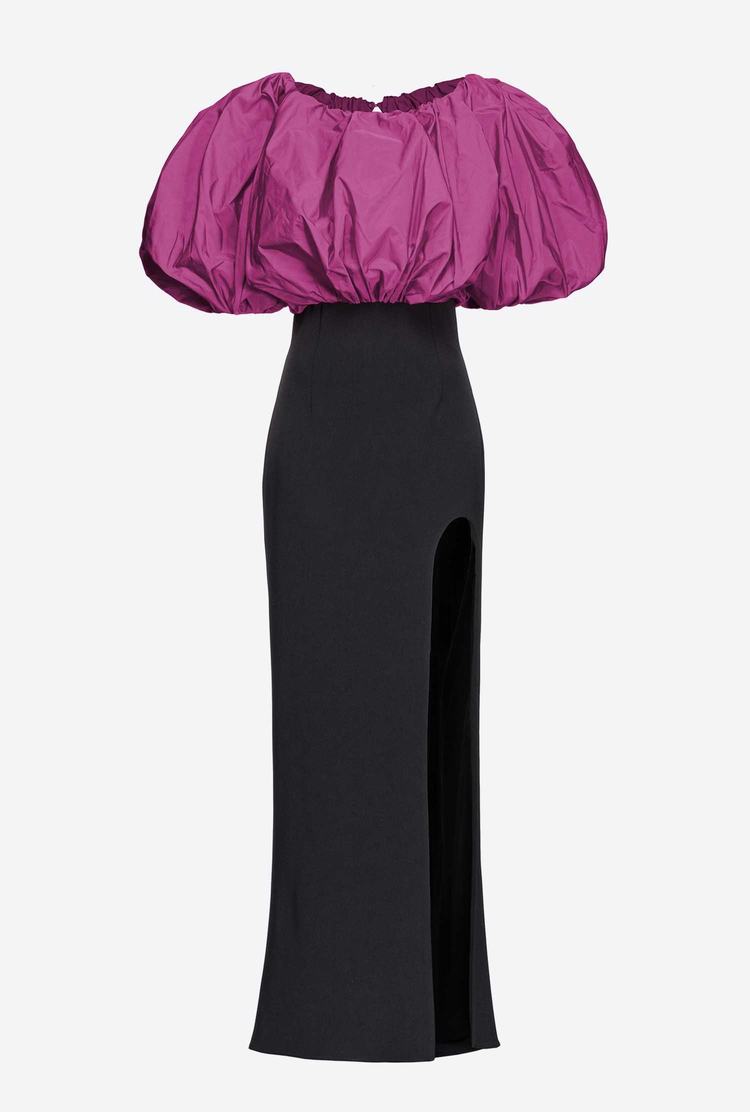 Black/Purple Women's Pinko Galleria Taffeta Dress | Ireland-98402769