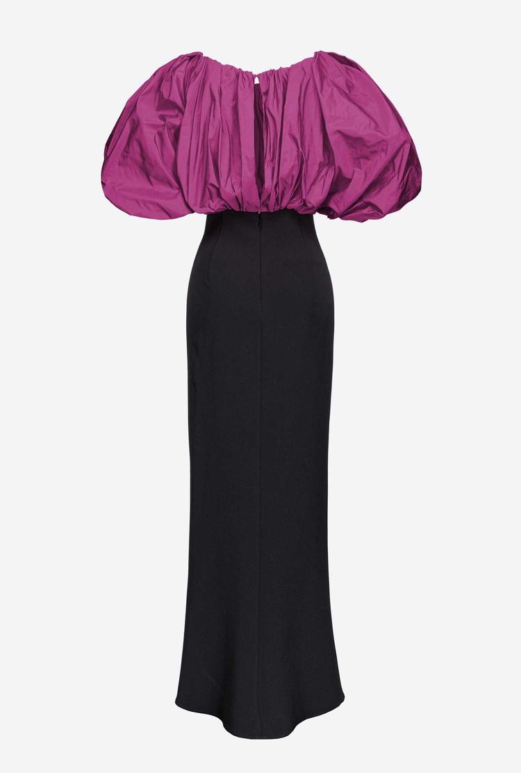 Black/Purple Women's Pinko Galleria Taffeta Dress | Ireland-98402769