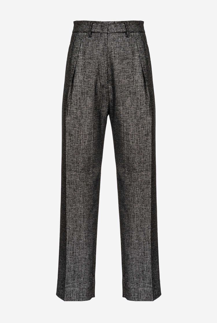 Black/Silver Women's Pinko Lurex Pants | Ireland-39817029