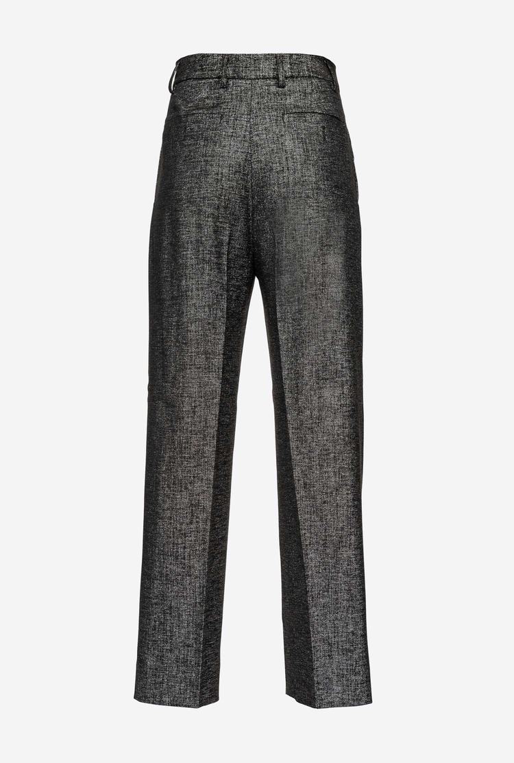 Black/Silver Women's Pinko Lurex Pants | Ireland-39817029