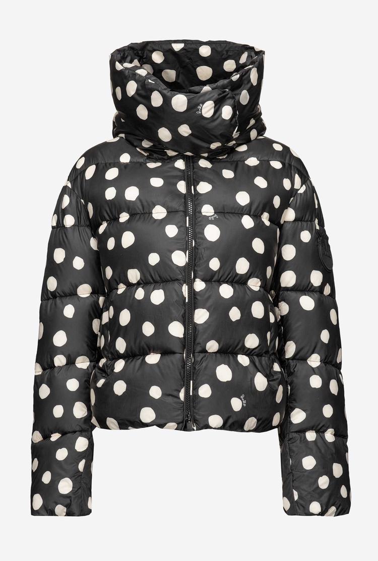 Black/White Women's Pinko Polka-dot Down Jackets | Ireland-76235989