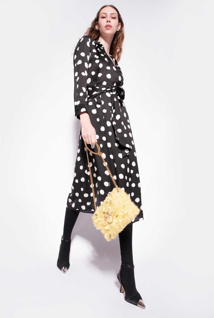 Black/White Women's Pinko Polka-dot Dress | Ireland-91350869