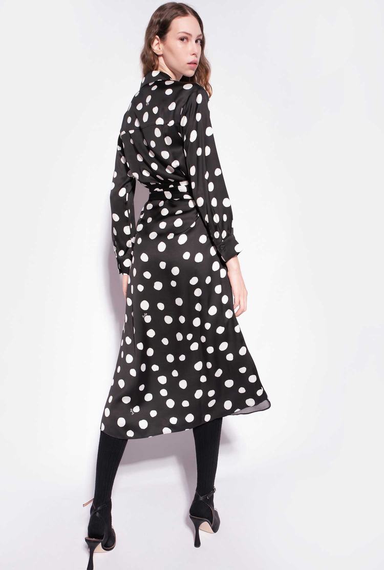 Black/White Women's Pinko Polka-dot Dress | Ireland-91350869