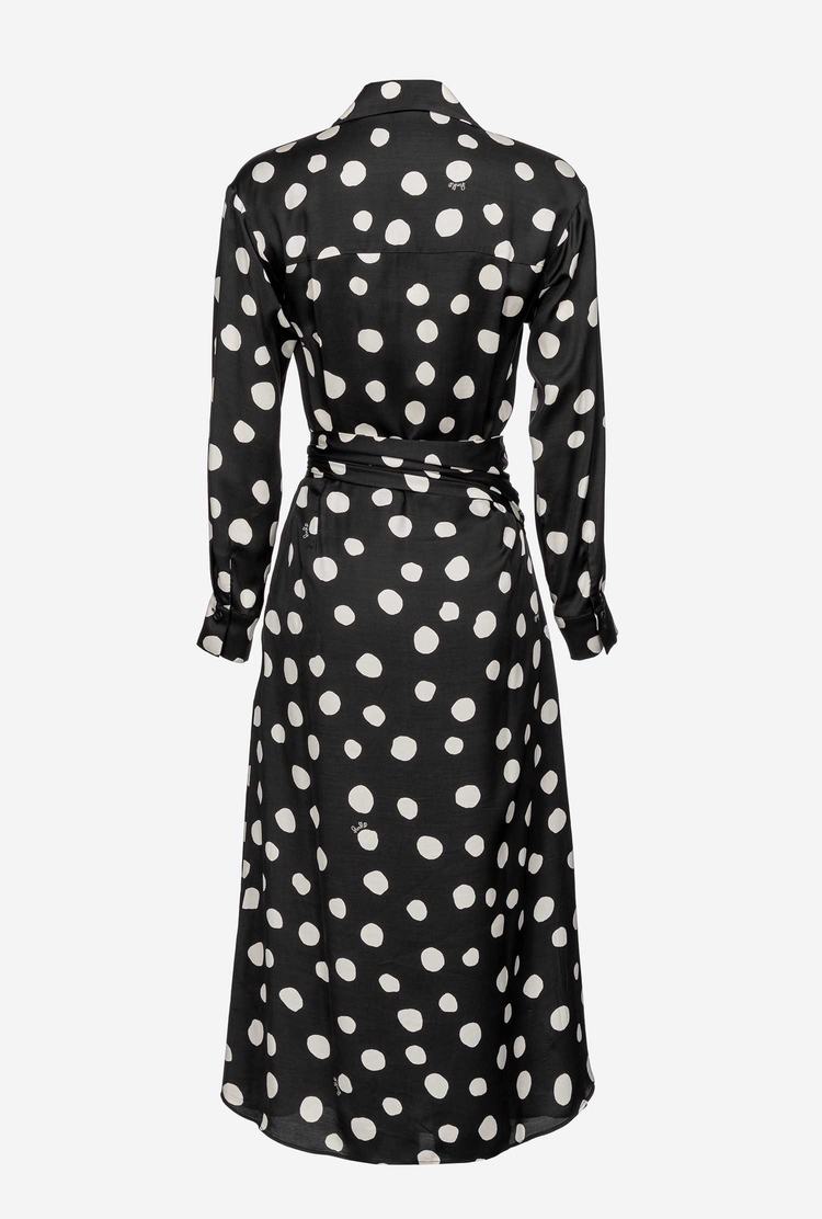 Black/White Women's Pinko Polka-dot Dress | Ireland-91350869