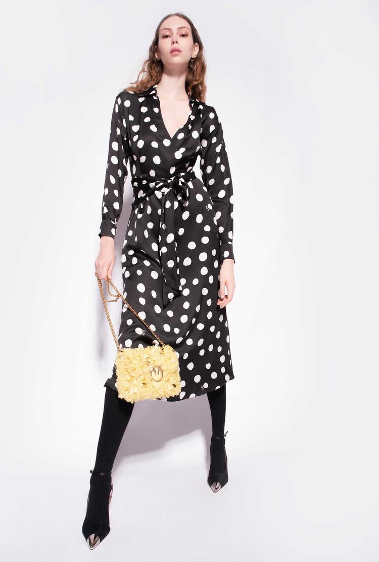 Black/White Women\'s Pinko Polka-dot Dress | Ireland-91350869