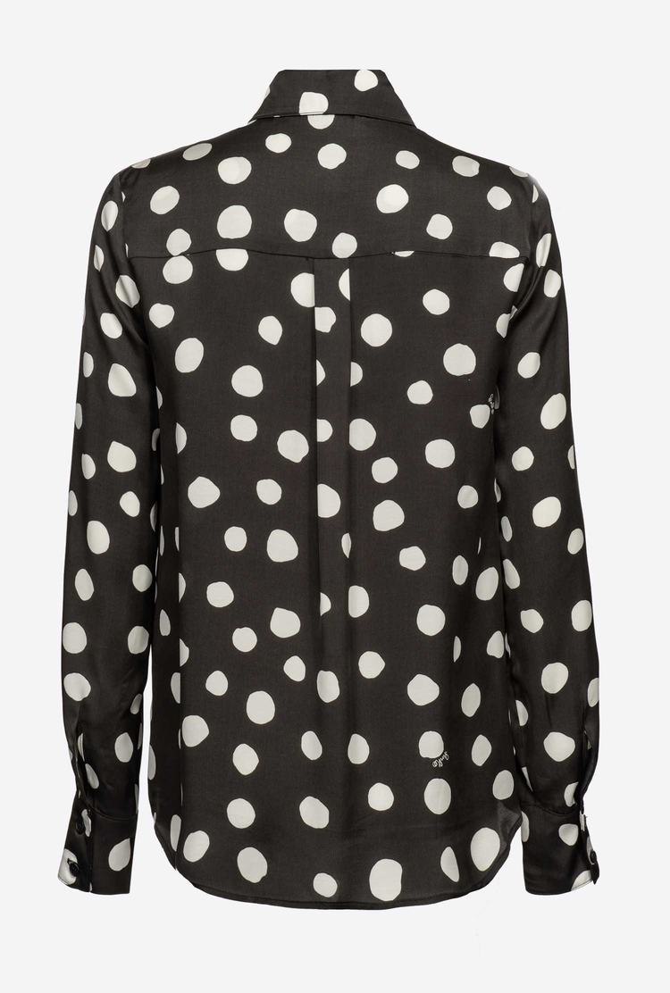 Black/White Women's Pinko Polka-dot Shirts | Ireland-18302579