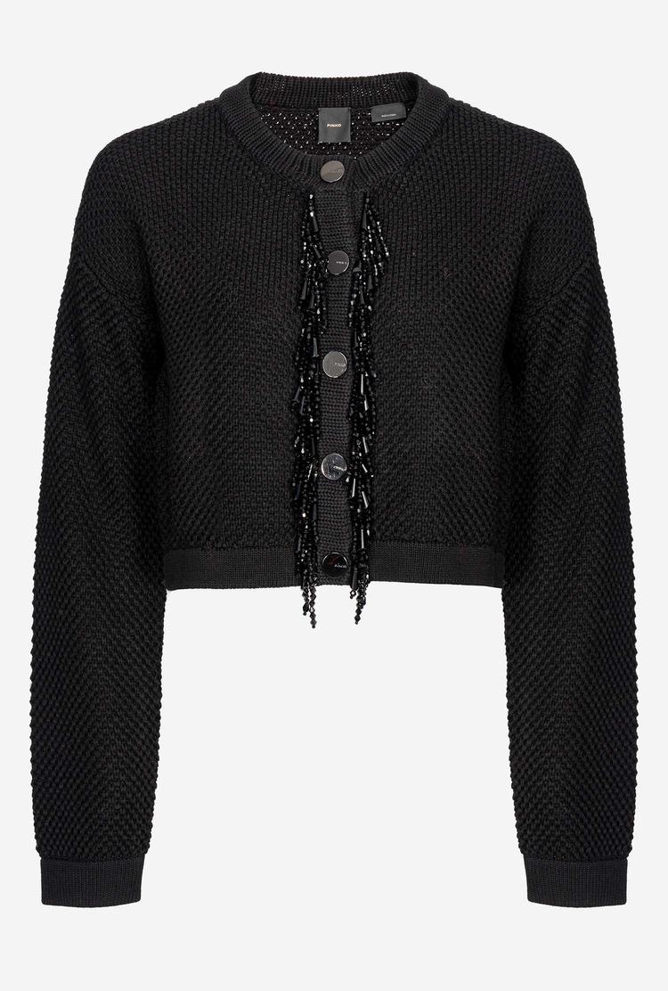 Black Women's Pinko Bead Detailing Jackets | Ireland-08749329