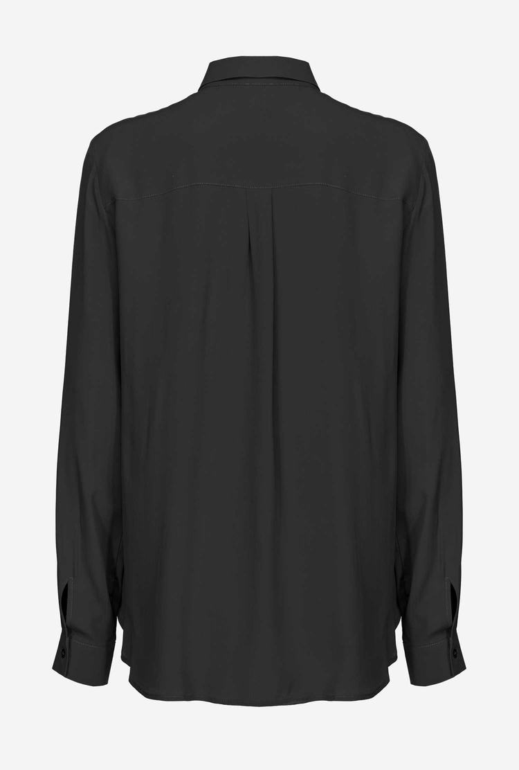 Black Women's Pinko Breast Pocket Shirts | Ireland-19628709